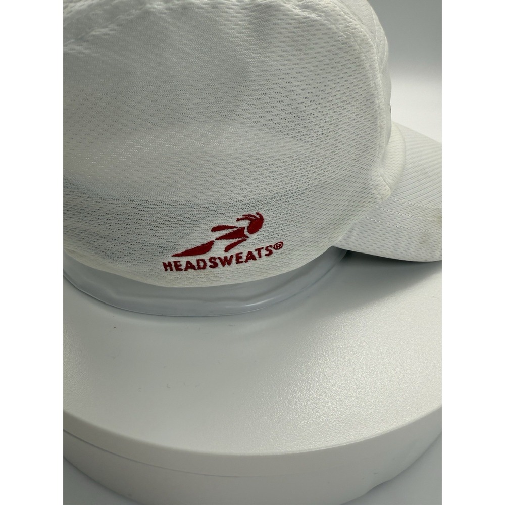 Timex White HEADSWEATS Ultralite Coolmax 5 Panel Hat Cap Adjustable Strap Back - Picture 4 of 11